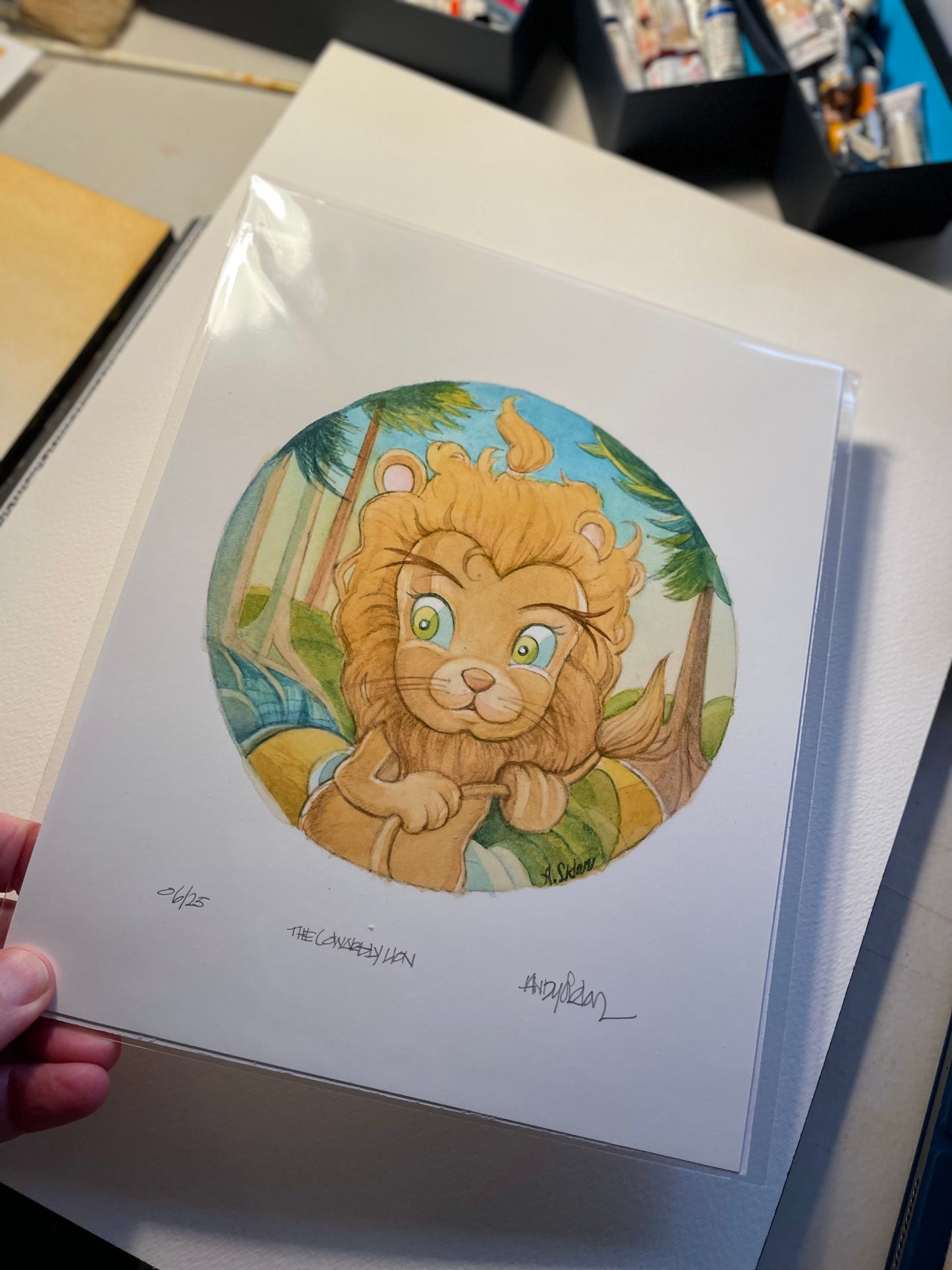 As shown: Depiction of the signed open edition print by artist Andy Sklar.